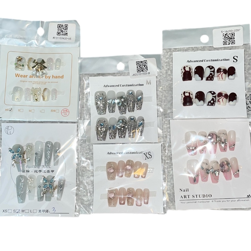 Decorative Press on Nails 6 packs Assorted